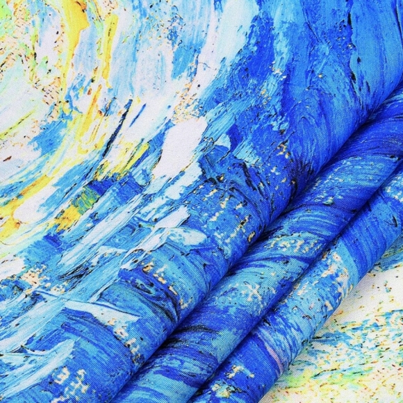 Black Light Starry Night Vincent Van Gogh Big Wall Tapestry UV Blacklight New - Picture 5 of 11